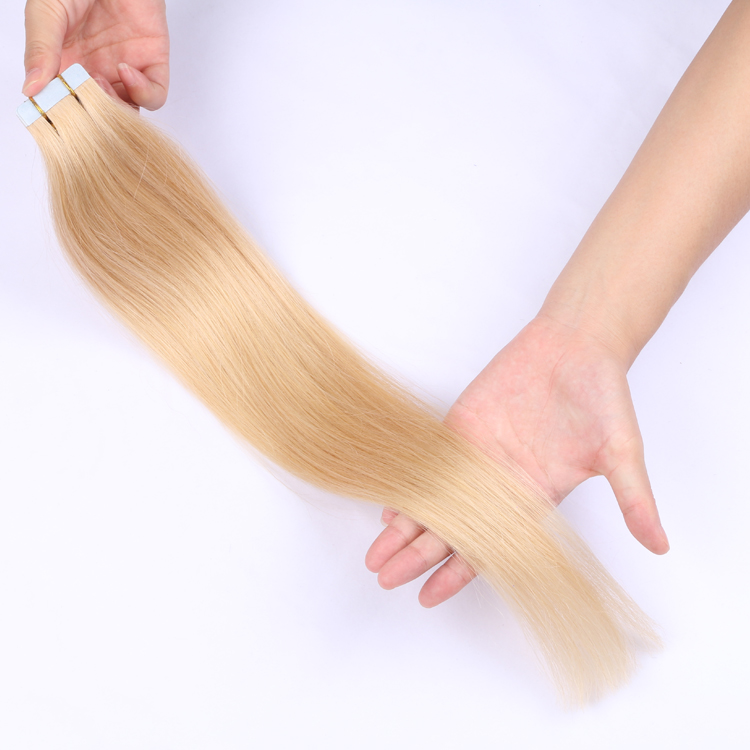 Double drawn tape hair extensions virgin hair blonde great lengths LL-001